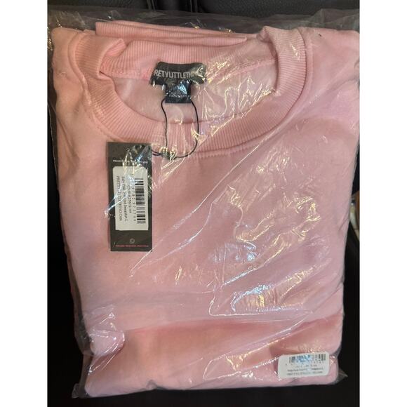 Pretty Little Things Baby Pink Oversize Large Sweatoutfit Long sleeve NEW w/tags - Picture 2 of 3